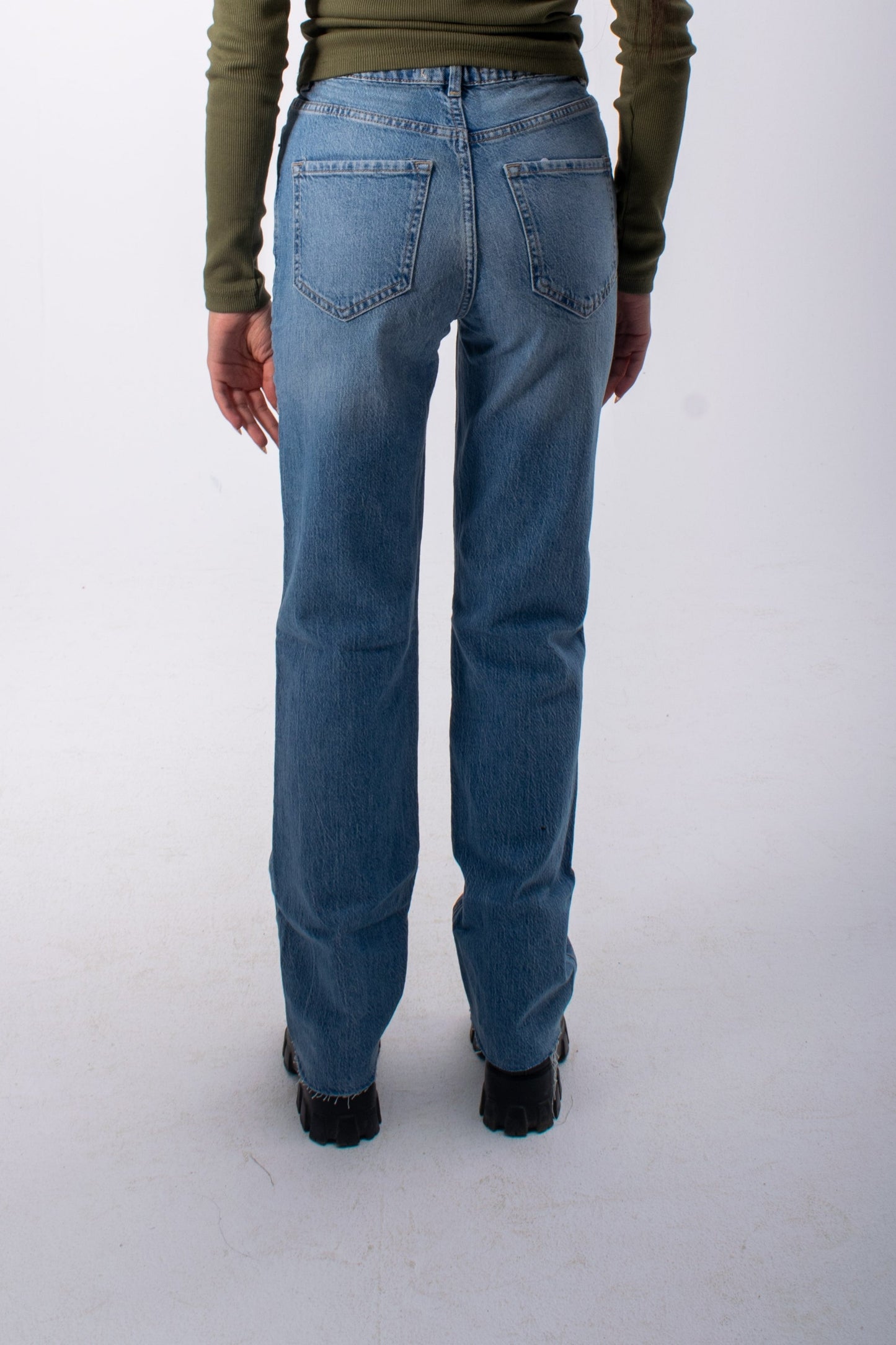 Blue Denim With Leg Cut