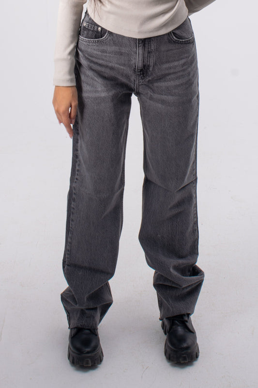 Gray Denim With Leg Cut